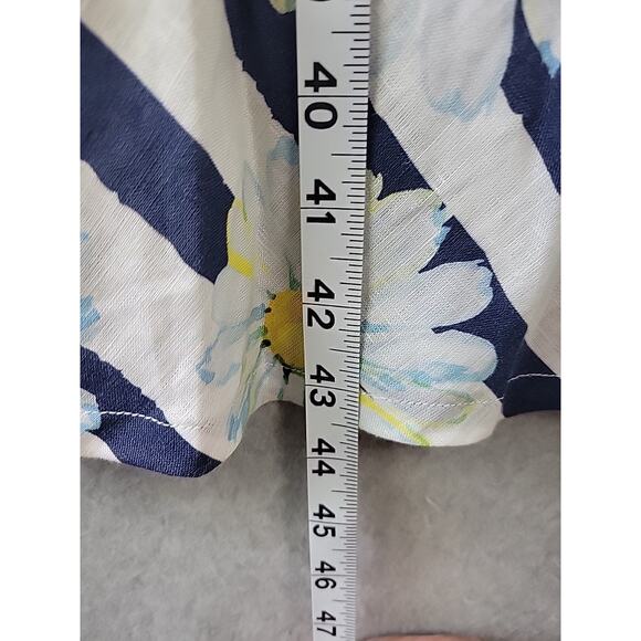 NWT Luiselle Italy 100% Linen White Floral Daisy SS Sundress Womens Med Pockets - Picture 8 of 13